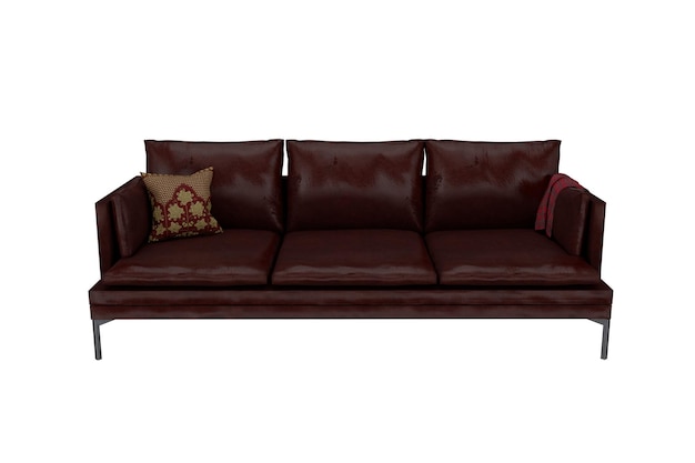 Renderowania 3D trzyosobowa sofa nowoczesna kawiarnia