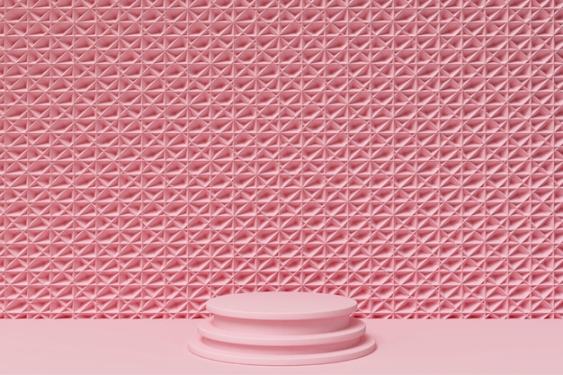 Renderowanie 3D abstrakcyjna geometria cokoł w kolorze różowym
