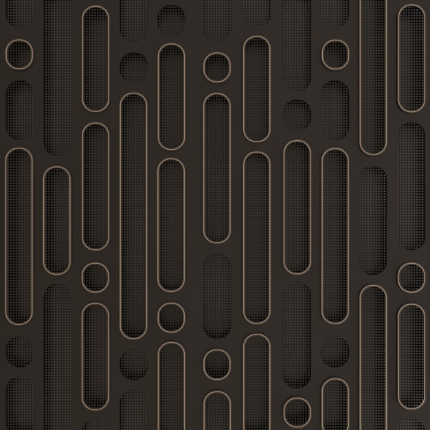 Renderowanie 3D Abstrakcyjna płyta Dark Gold Steel Perforated for background