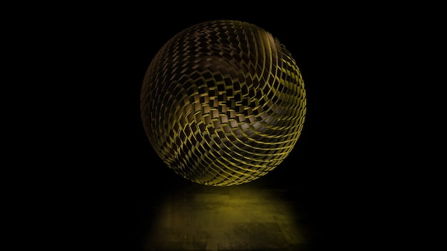 Renderowanie 3D abstrakcyjnej kuli z wolumetrycznych bloków sześciennych