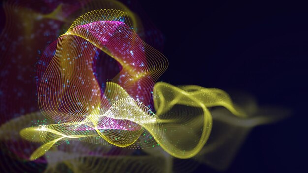 Renderowanie 3D abstrakcyjnej struktury splecionych kropek