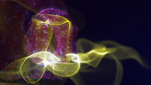 Renderowanie 3D abstrakcyjnej struktury splecionych kropek