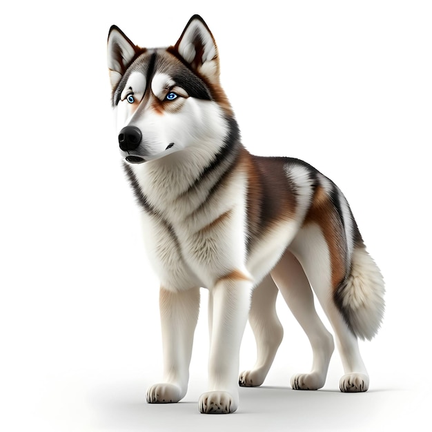 Renderowanie 3D Alaskan Husky Animal AI Generative