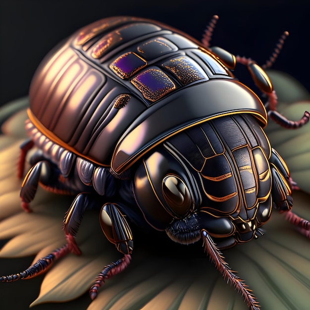 Renderowanie 3D Ambrosia Beetle Animal AI Generative