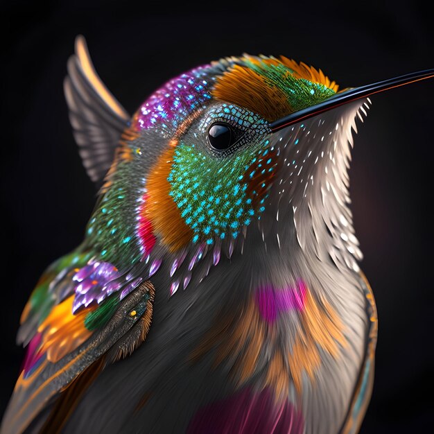 Zdjęcie renderowanie 3d annas hummingbird generatywna sztuczna inteligencja zwierząt