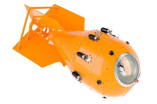 Renderowanie 3D bomby atomowej wyizolowane na białym tle