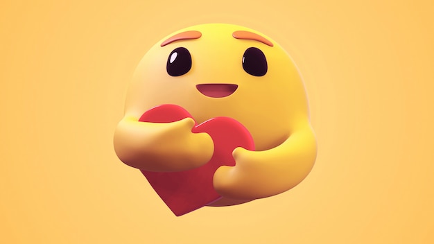 Renderowanie 3D Care Emoji