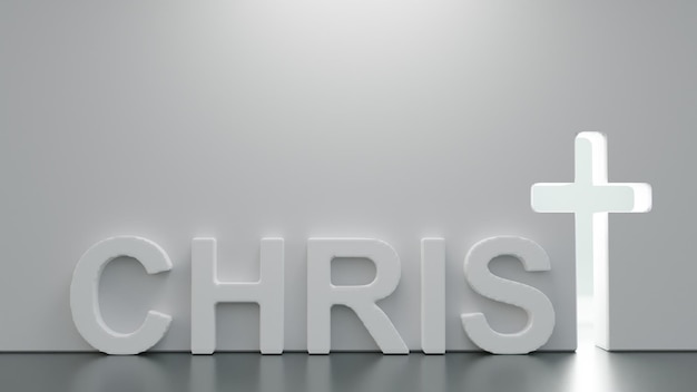 Renderowanie 3D Chrystus Cross Door Zbawienie Duchowość i chrześcijaństwo Wiara Concept