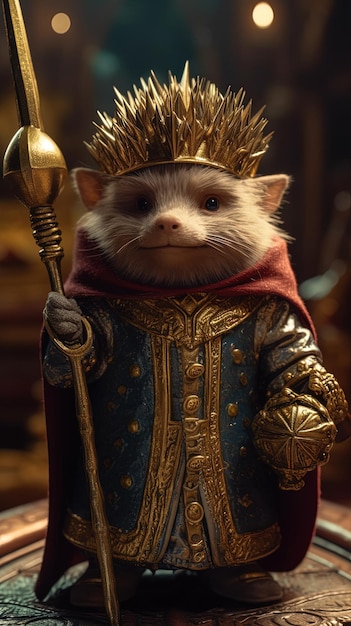 Renderowanie 3D generatywnej sztucznej inteligencji King Hedgehog