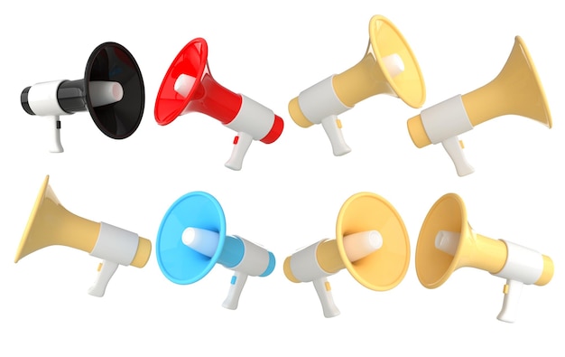 Renderowanie 3D głośnik megafon Usługa dla koncepcji reklamy wpływowej