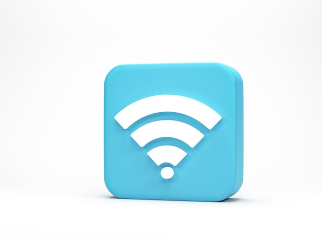 Renderowanie 3d Ilustracja 3d Ikona Wi-Fi symbol bezprzewodowej sieci internetowej na białym tle Minimalna koncepcja