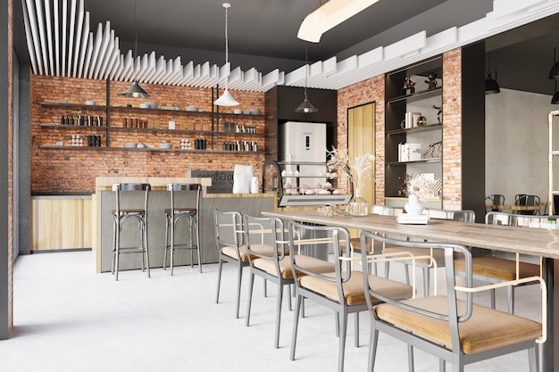 Renderowanie 3D Kawiarnia i Cafe Lounge Restauracja
