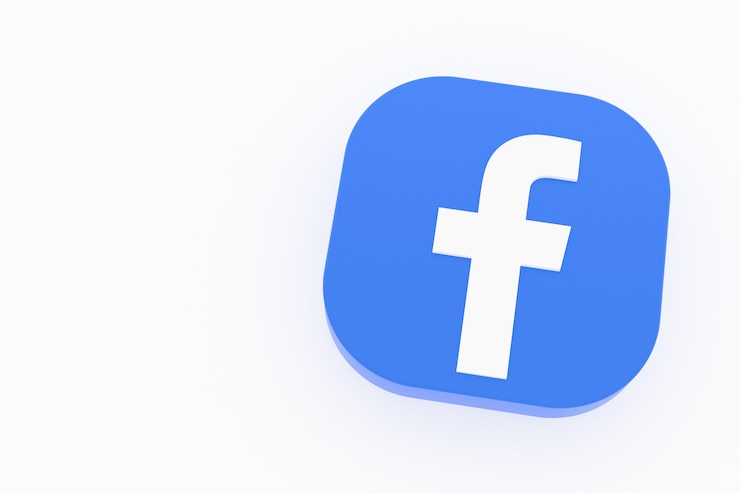Zdjęcie renderowanie 3d logo aplikacji facebook na białym tle
