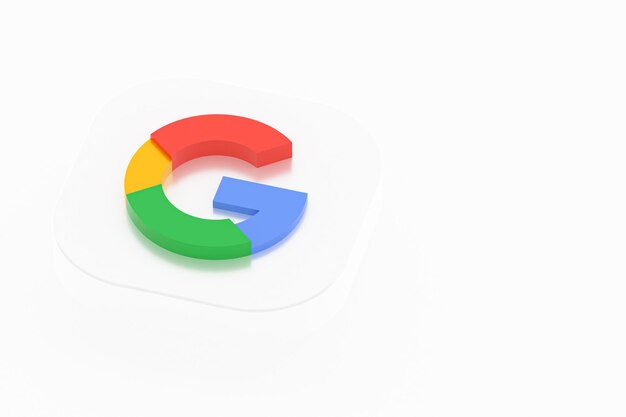 Zdjęcie renderowanie 3d logo aplikacji google na białym tle