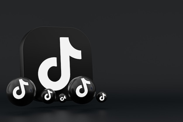 Renderowanie 3d logo aplikacji Tiktok