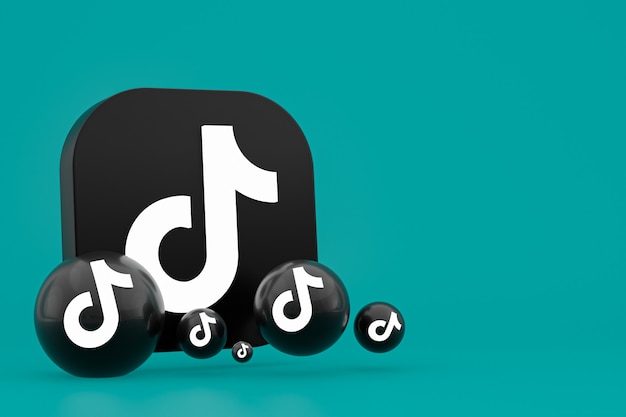 Renderowanie 3d logo aplikacji Tiktok