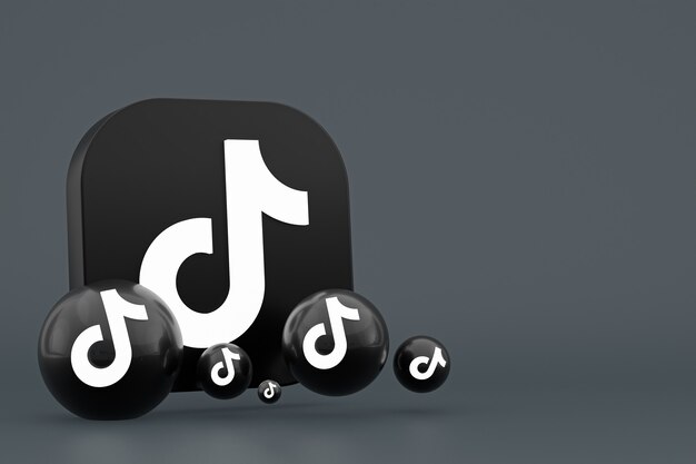 Renderowanie 3d logo aplikacji Tiktok