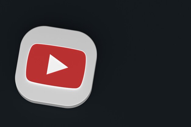 Renderowanie 3d logo aplikacji Youtube na czarnym tle