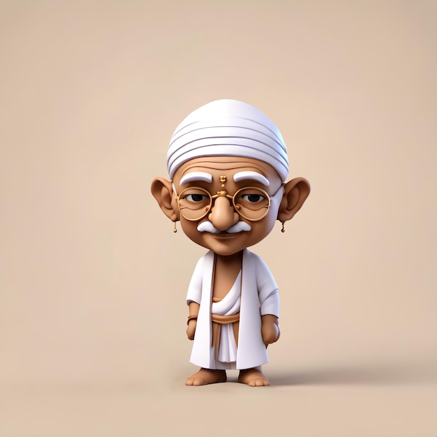 Zdjęcie renderowanie 3d mahatmy gandhiego