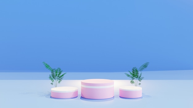 Renderowanie 3d. Minimalistyczna prezentacja sceny z formami geometrycznymi lub produkt na podium