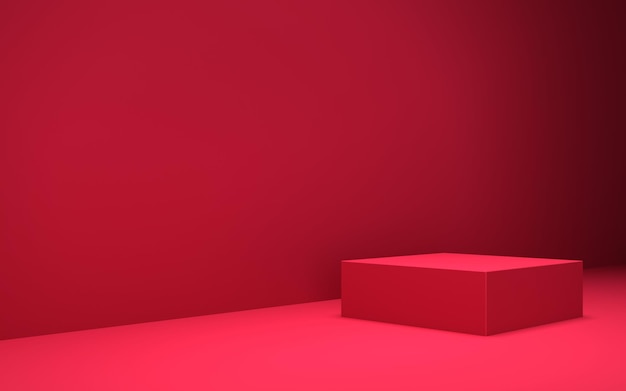 Renderowanie 3D minimalnego tła Viva Magenta Modny kolor Scena reklamowa