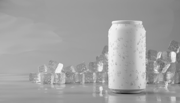 Renderowanie 3D Mockup Aluminium White Can