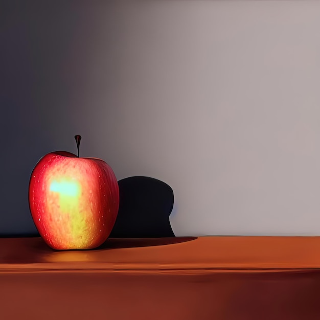 Renderowanie 3D na stole z owocami