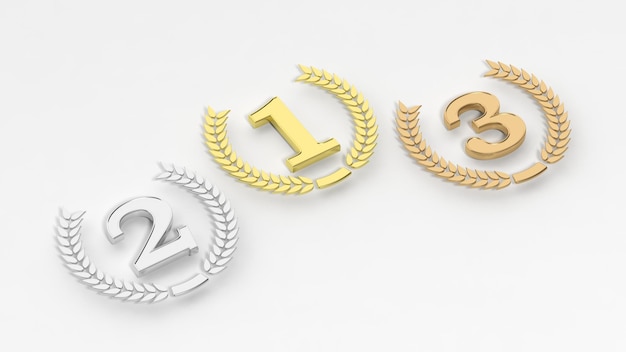 Renderowanie 3D podium zwycięzców