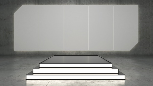 Zdjęcie renderowanie 3d prostokąta podium dla produktu pokazowego