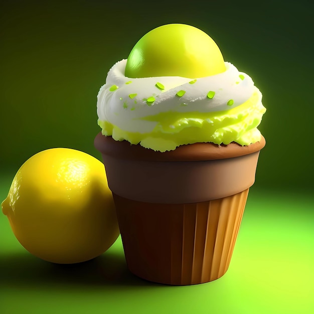 Renderowanie 3D Realistyczne LemonLime Lody Generatywne AI