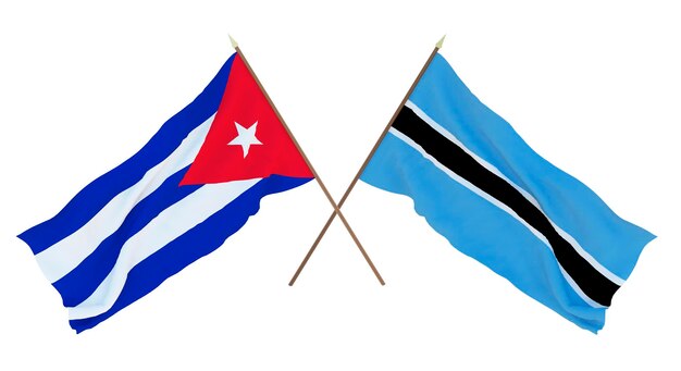 Renderowanie 3d Tła Dla Projektantów Ilustratorów Narodowe Flagi święta Niepodległości Kuba I Bonstvana