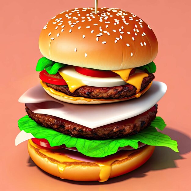 Renderowanie 3D topienia burgera