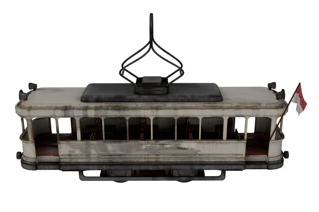 Renderowanie 3D tramwaju z indonezyjską flagą