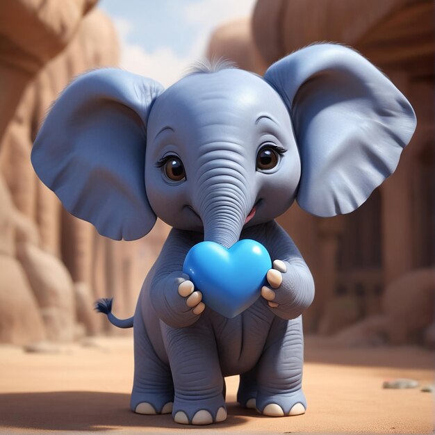 Renderowanie 3D uroczego słonia afrykańskiego autorstwa Chrisa LaBrooya w oszałamiającej jakości HD WYGENEROWANO AI