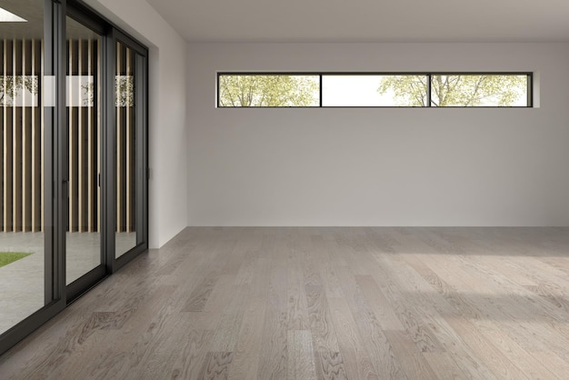 Renderowanie 3D wnętrza pustego pokoju