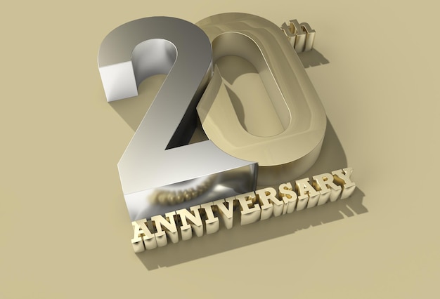 Renderowanie 3D z okazji 20-lecia rocznicy - Utworzono narzędzie Pióro Ścieżka przycinania zawarta w JPEG Łatwy do skomponowania.