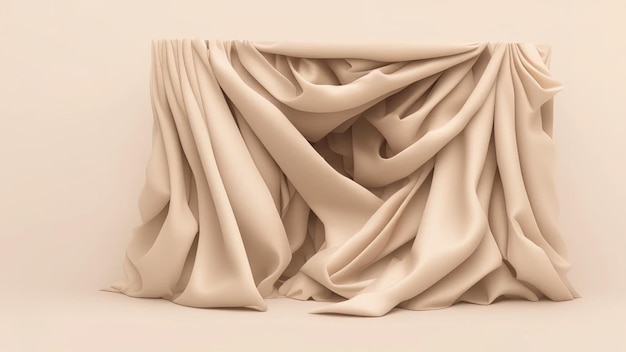 Renderowanie 3D Złota tkanina jedwabna element projektu Złota tkanina materiał latający