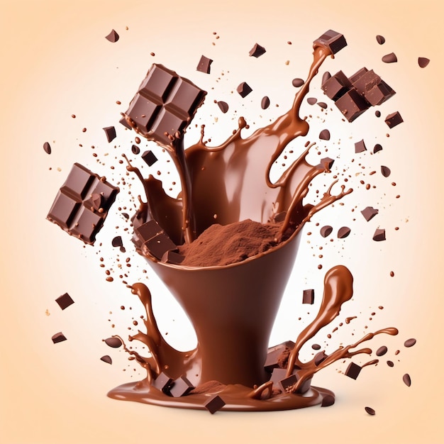 Renderowanie ciemnej czekolady Wygenerowano przy użyciu sztucznej inteligencji