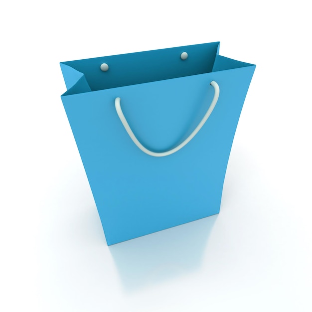 Renderowanie niebieskiej torby na zakupy