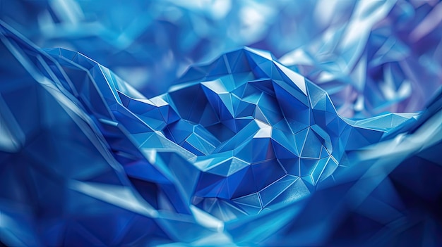 Renderowanie tła 3D z niebieskimi abstrakcyjnymi kształtami geometrycznymi