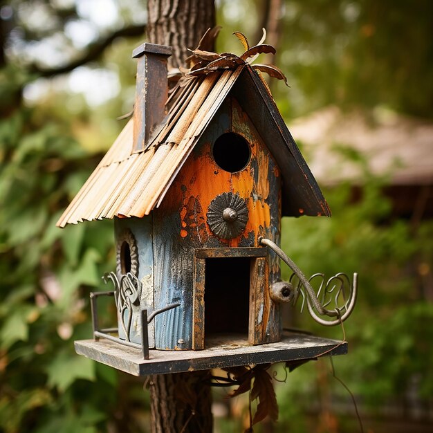 Zdjęcie renderowany w 3d obraz domka dla ptaków