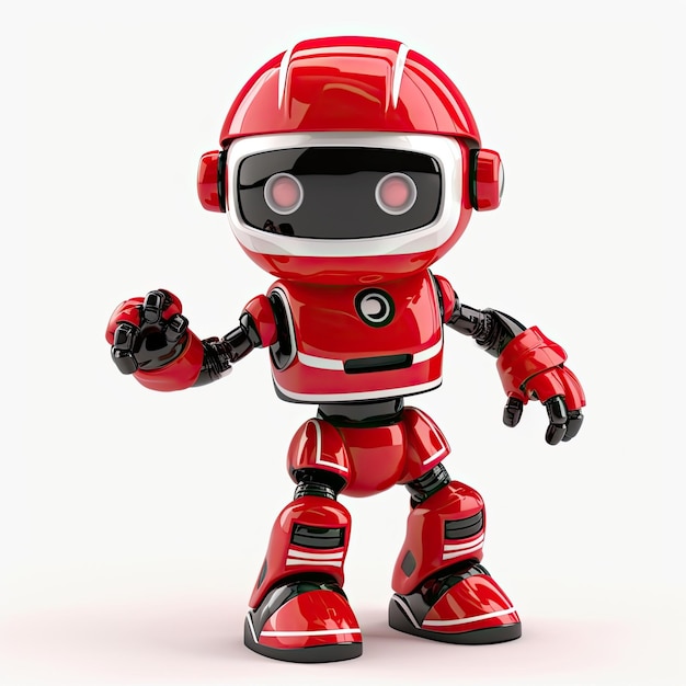 Renderowany zabawkowy robot android, który jest zabawną, uroczą i wesołą generatywną sztuczną inteligencją