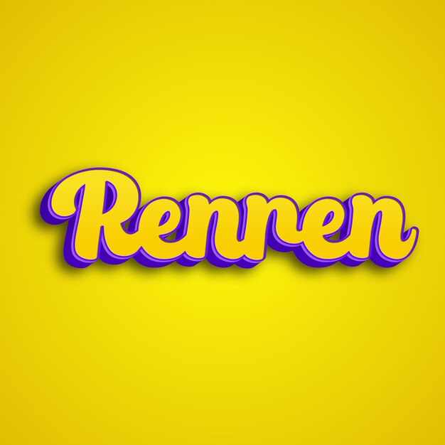 Renren typografia 3d projekt żółty różowy biały tło zdjęcie jpg.
