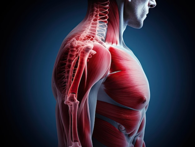 Zdjęcie rentgen bolącego stawu ramienia z reumatyzmem bolesne uraz kości ramienia uraz