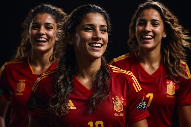 Reprezentacja Hiszpanii w piłce nożnej kobiet świętuje zwycięstwo pełne radosnych emocji