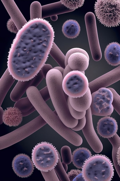 Zdjęcie reprezentacja mikroorganizmów