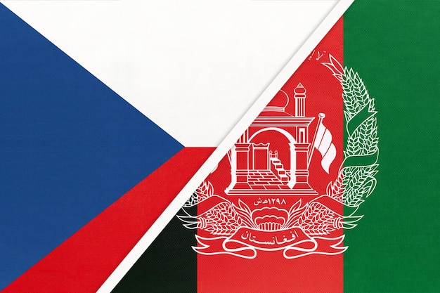 Republika Czeska i Afganistan symbol kraju Czechy vs flagi narodowe Afganistanu