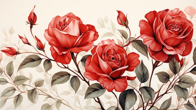Res Rose Art malowanie tła lub tapety
