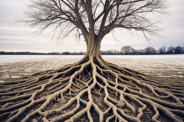 Resilient Roots Czarna historia zdjęcie IA