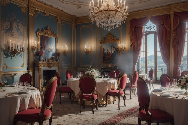 Restauracja w francuskim zamku, wspaniałe widoki, bogaty wystrój i doskonałość kulinarna